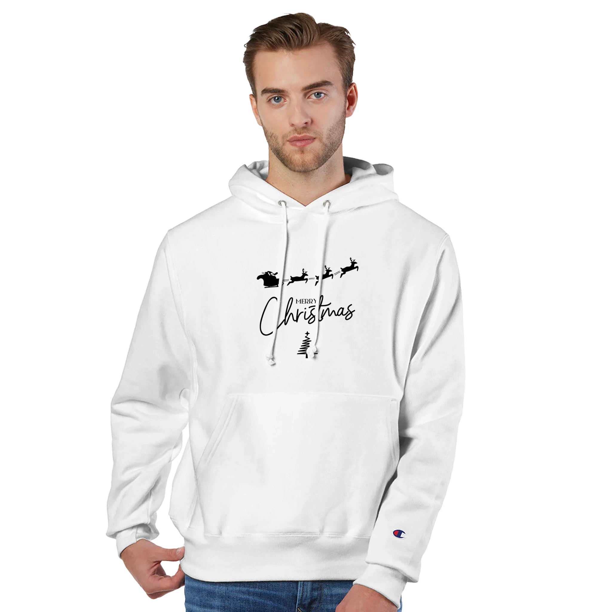 Felpa natalizia unisex Champion S1051 con cappuccio pullover - Nootje store