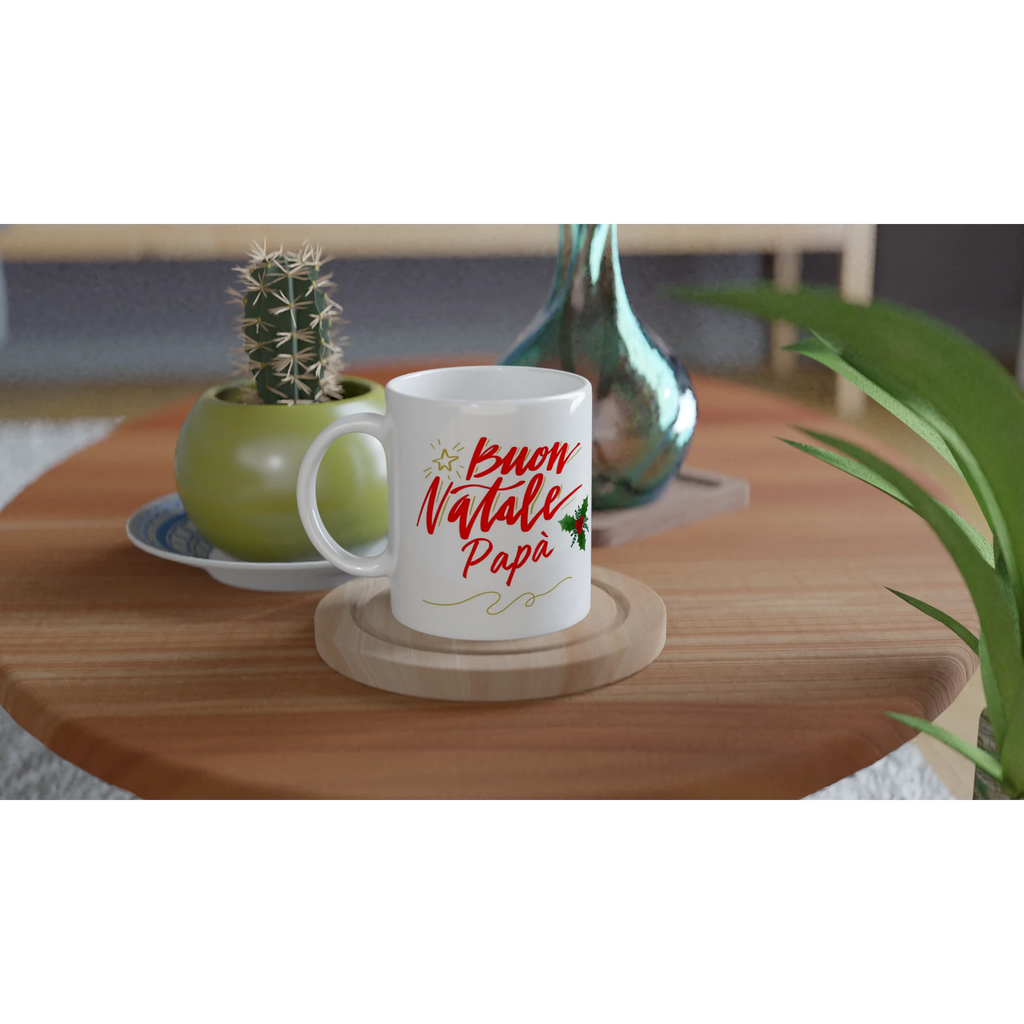 Tazza bianca auguri papà in ceramica 11 once - Regalo ideale per il tuo papà - Nootje store